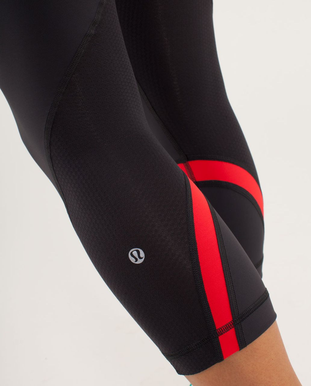 Lululemon Run:  Inspire Crop II - Deep Coal / Love Red