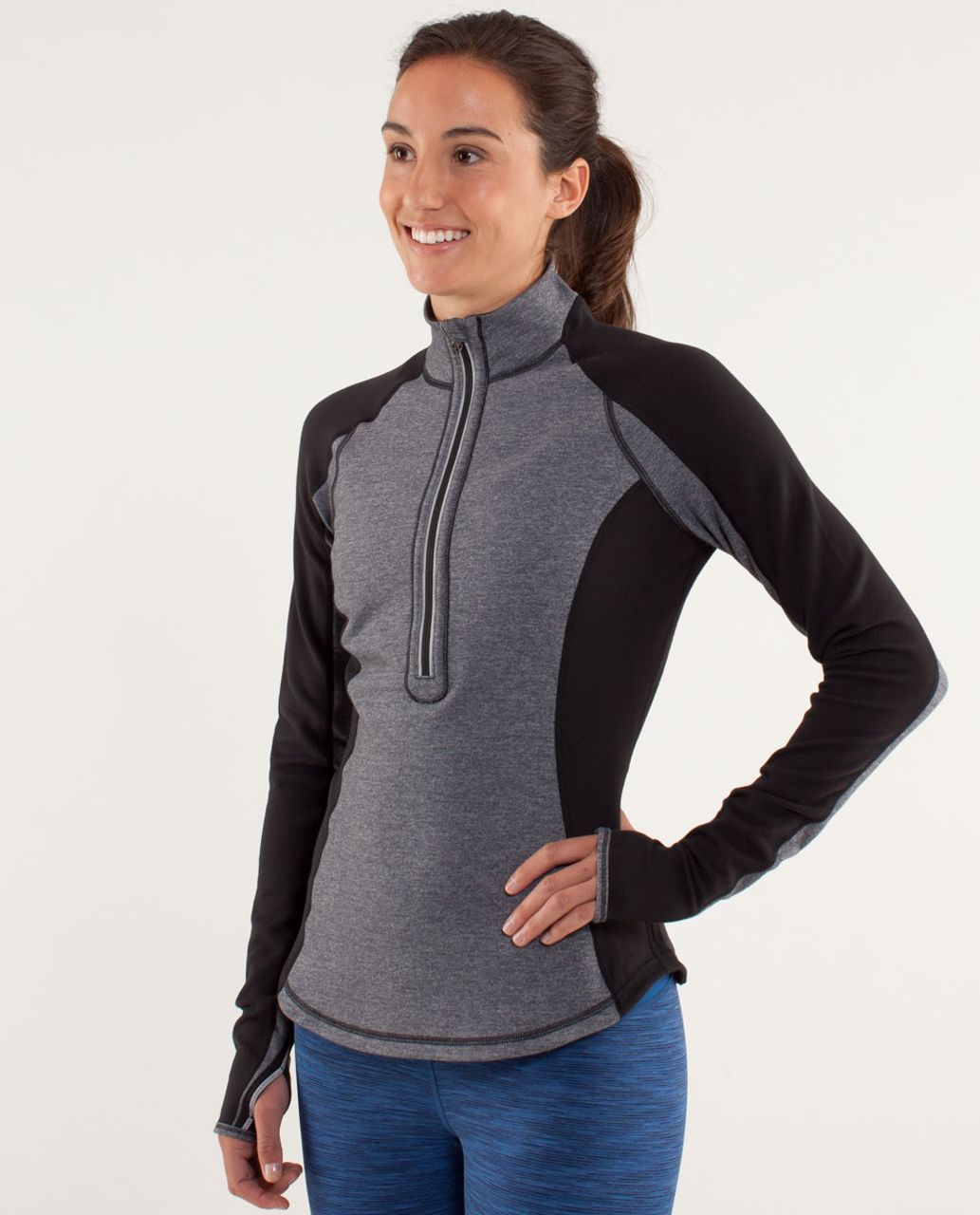 Lululemon Run: Turn Around Tight - Heathered Black - lulu fanatics