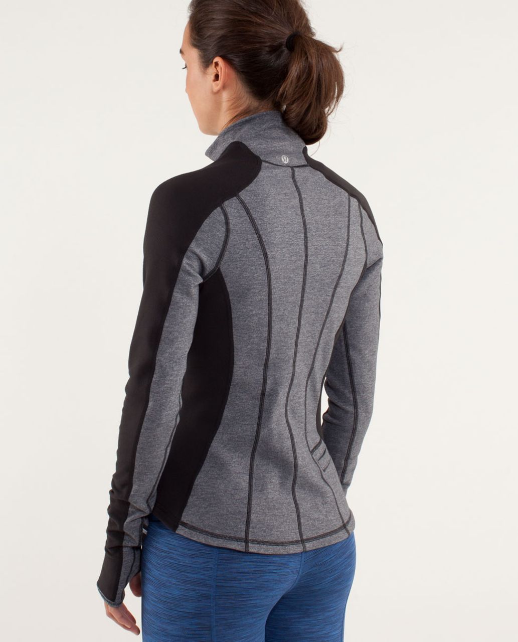 Lululemon Run:  U-Turn Pullover (First Release) - Black / Heathered Coal