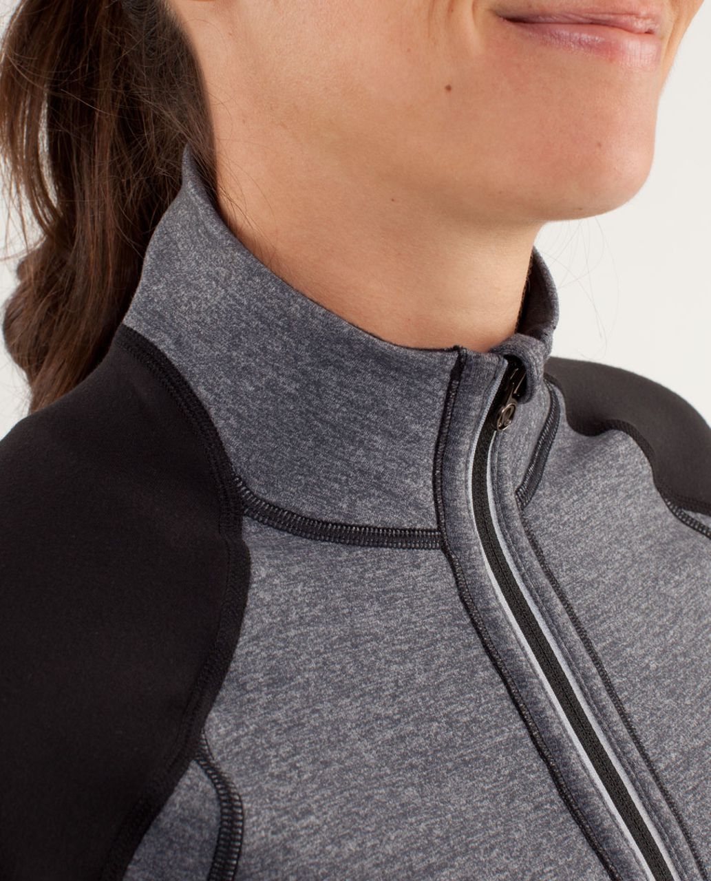 Lululemon Run:  U-Turn Pullover (First Release) - Black / Heathered Coal