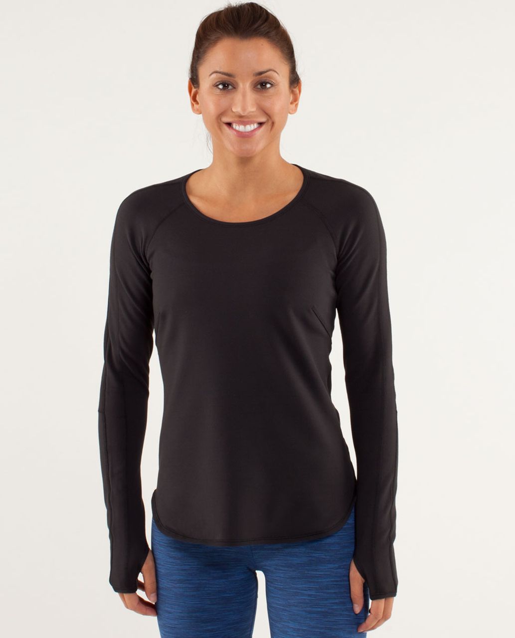 Lululemon Runder Under Long Sleeve - Black / Heathered Coal / Black ...