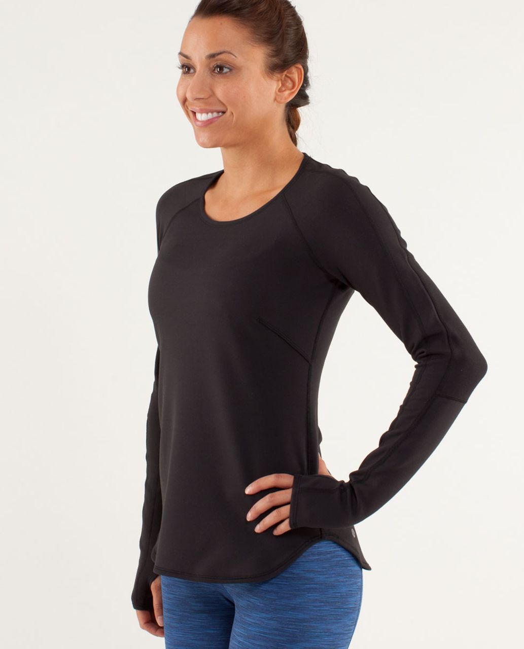 Lululemon Runder Under Long Sleeve - Black / Heathered Coal / Black