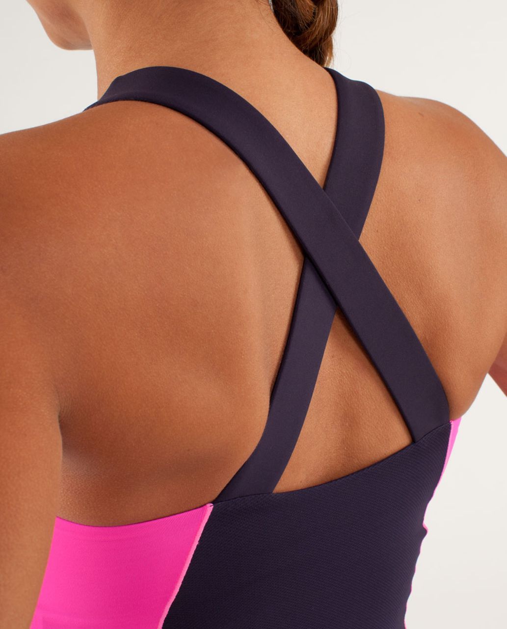 Lululemon Spin It To Win It Tank - Black Swan / Raspberry Glo Light