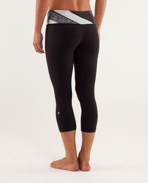 Lululemon Wunder Under Reversible Capri Cropped/ankle Leggings Pocket Black  4