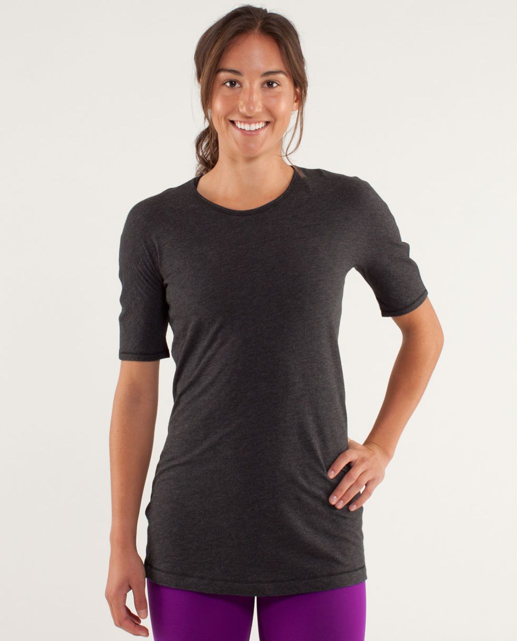 Lululemon Devotion Tee Short Sleeve - Heathered Black