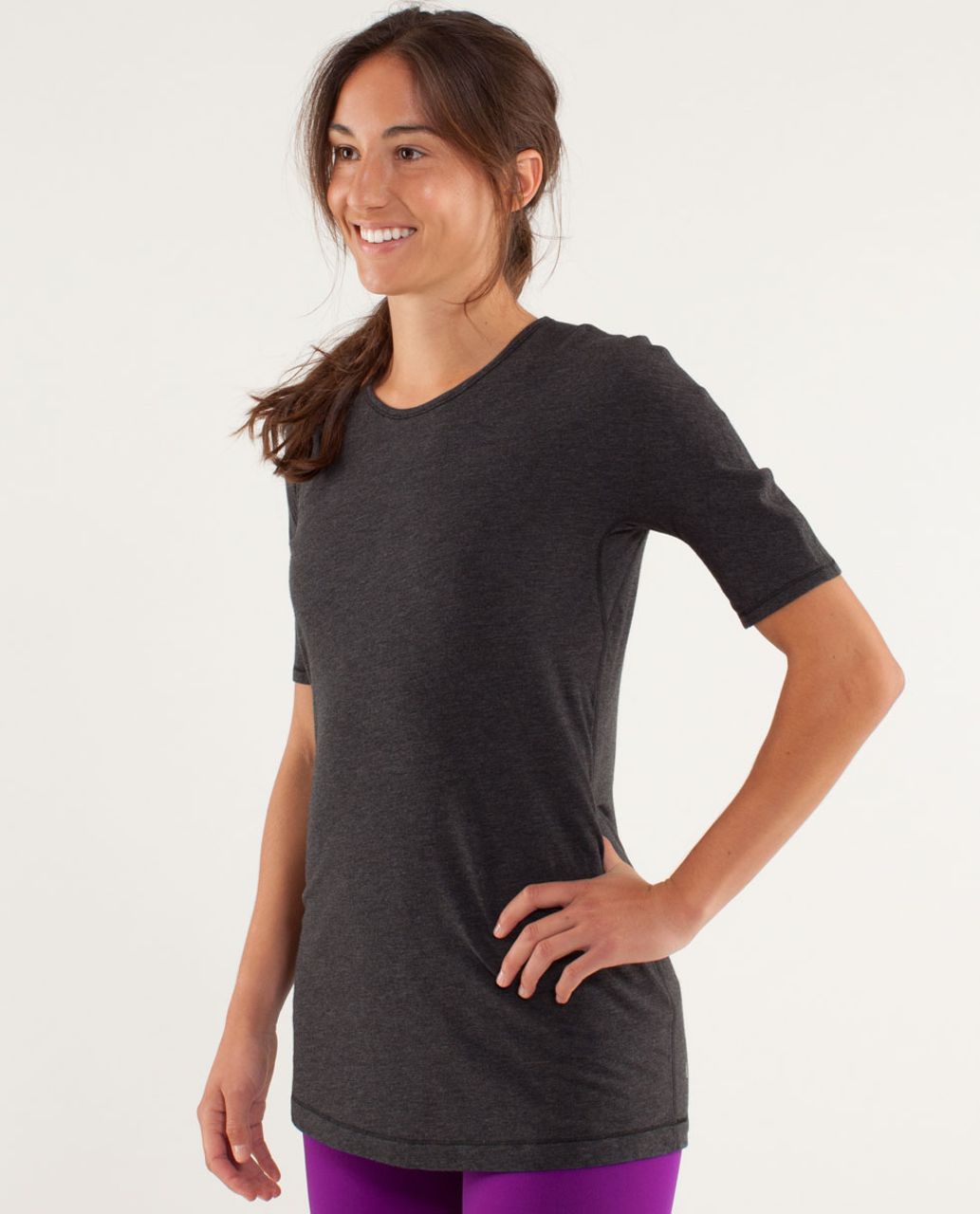 Lululemon Devotion Tee Short Sleeve - Heathered Black