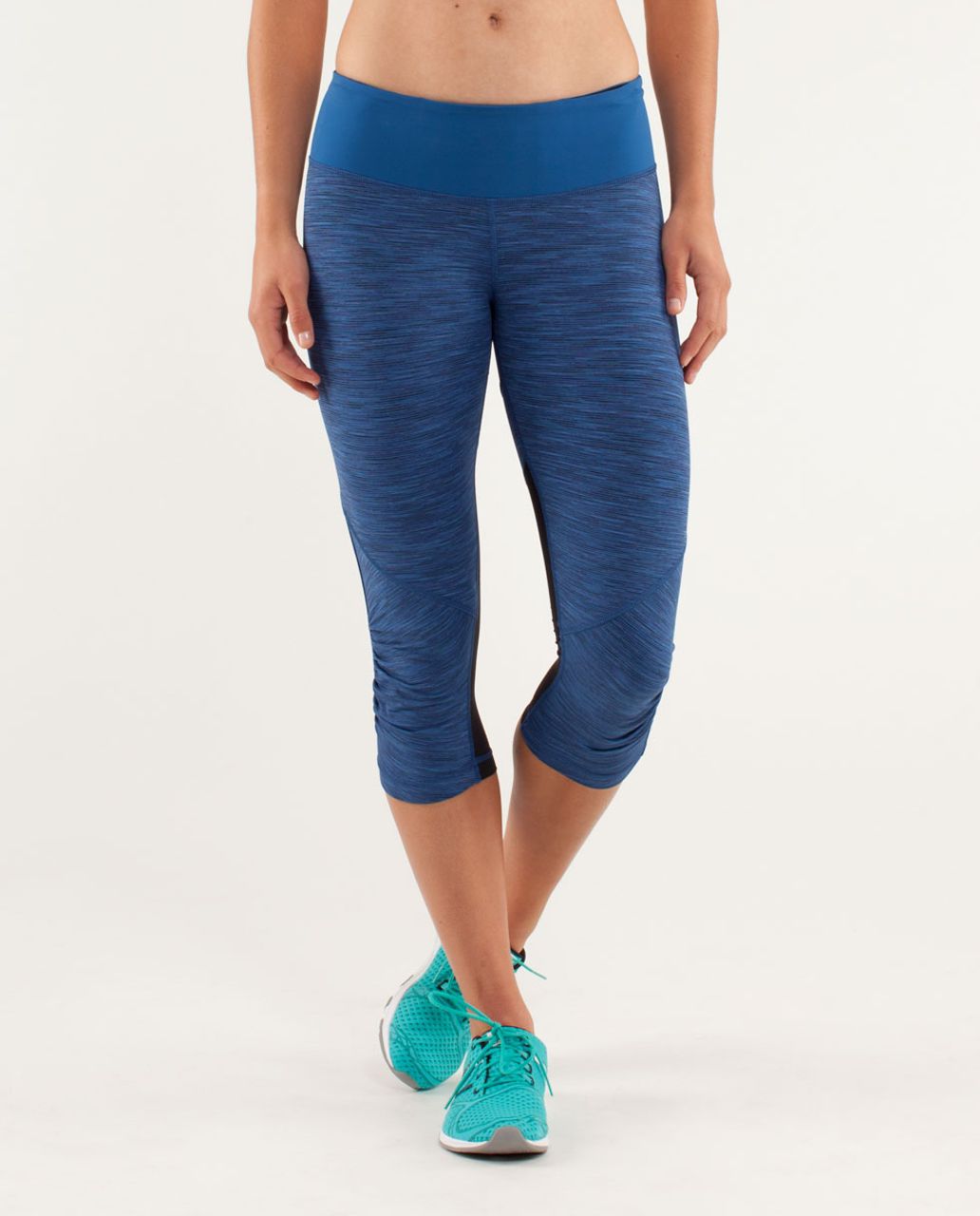 Lululemon Run:  For Your Life Crop - Wee Are From Space Limitless Blue Black / Limitless Blue / Black