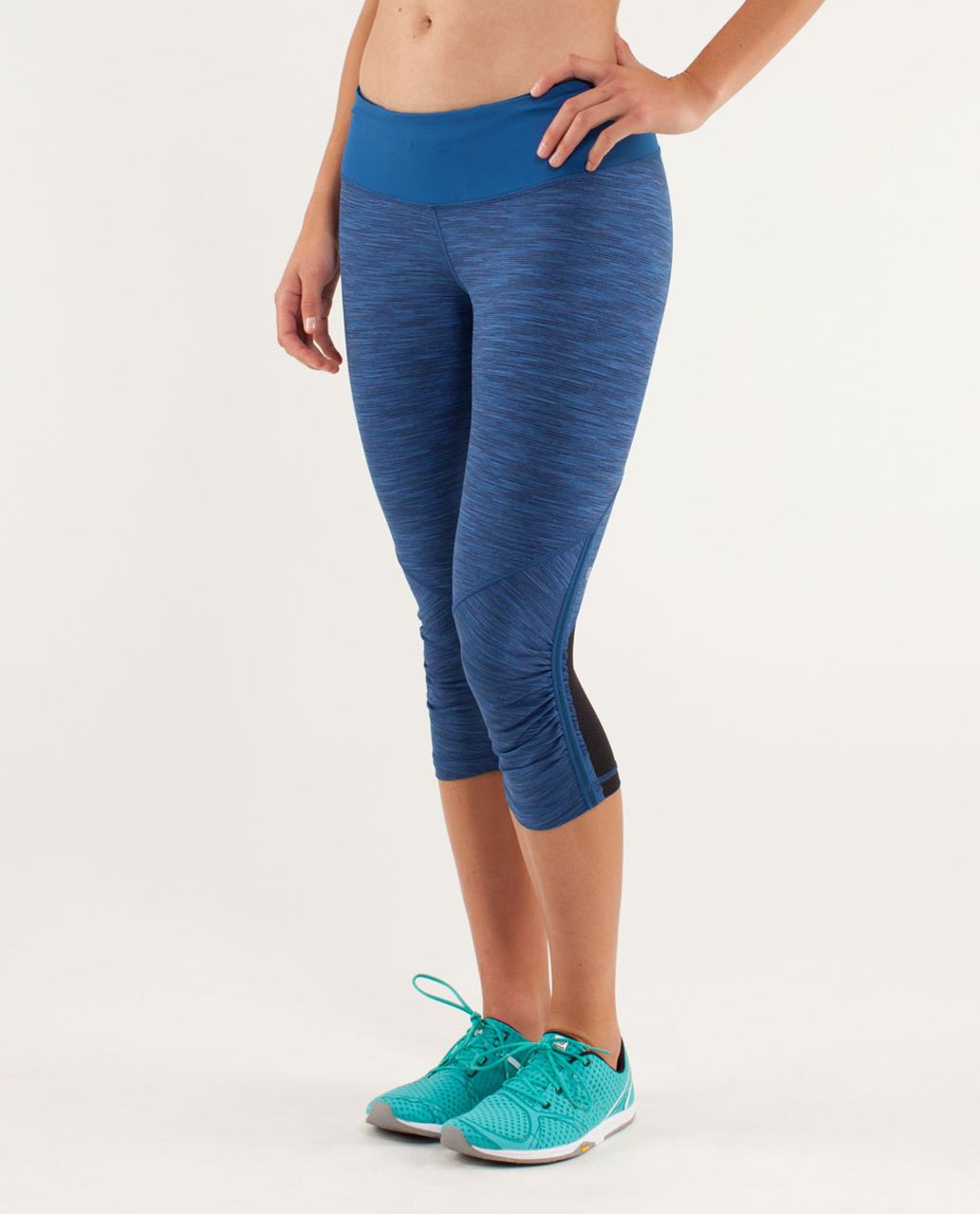 Lululemon Run:  For Your Life Crop - Wee Are From Space Limitless Blue Black / Limitless Blue / Black