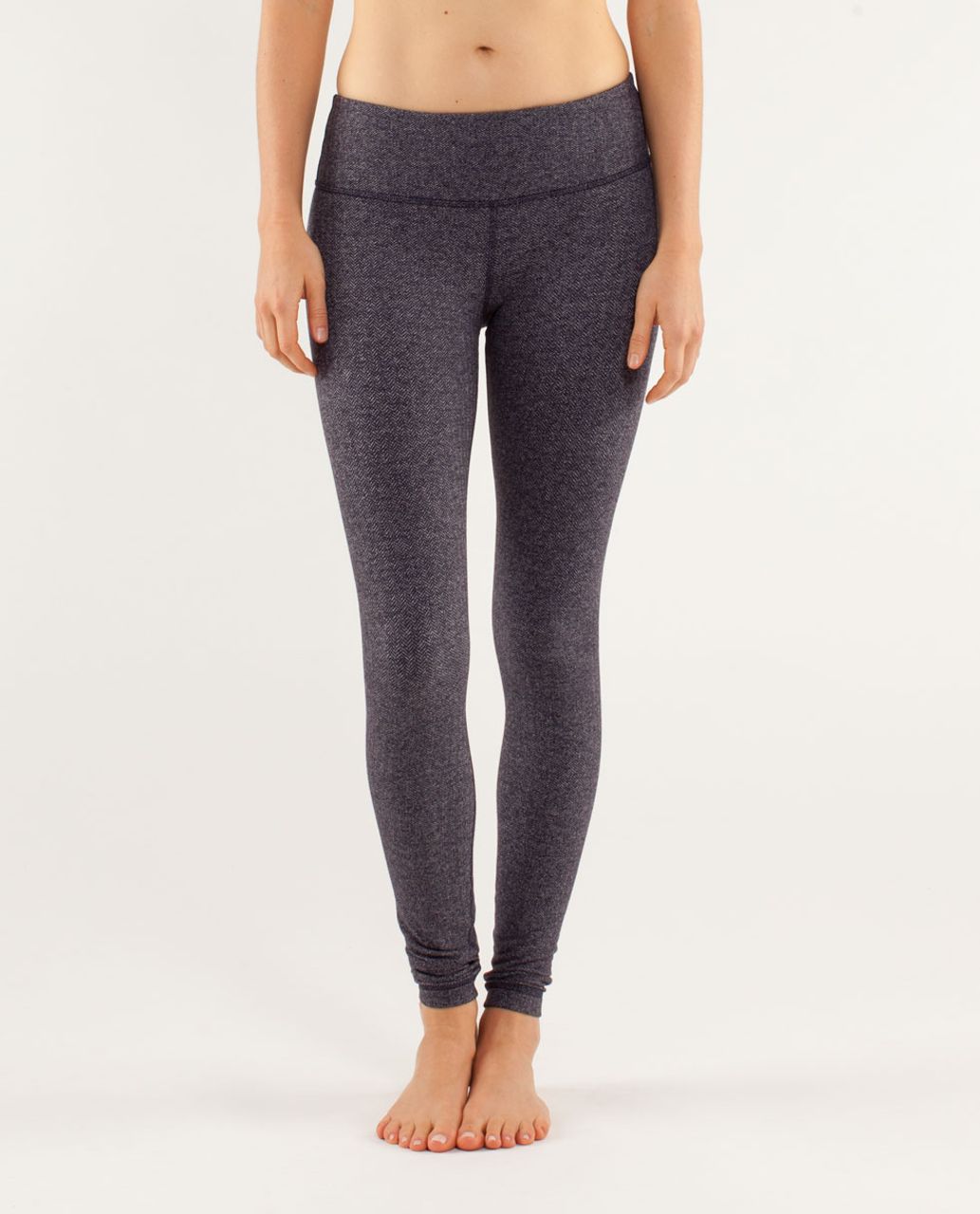 Lululemon Wunder Under Pant - Herringbone Black Swan / Black - lulu ...