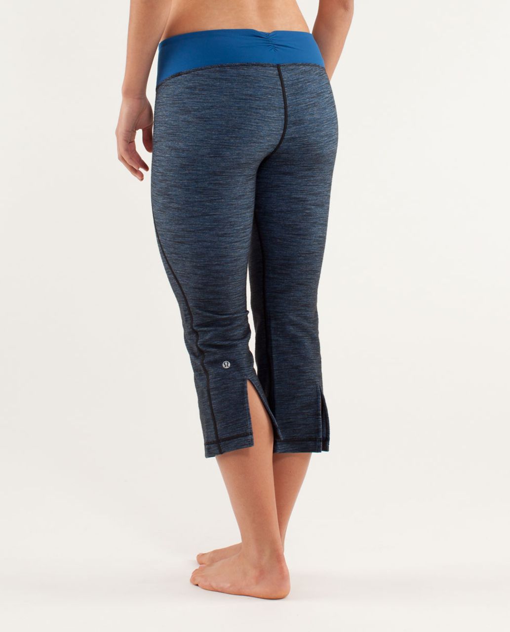 Lululemon Gather & Crow Crop - Limitless Blue / Slope Stripe Limitless Blue Heathered Black