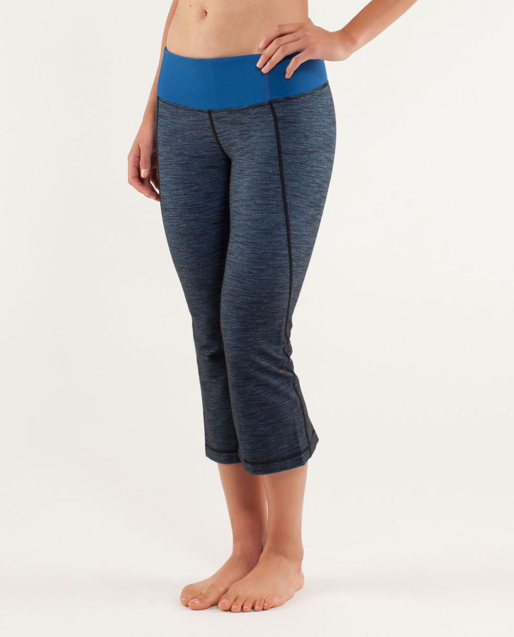 Lululemon Gather & Crow Crop - Limitless Blue / Slope Stripe Limitless Blue Heathered Black