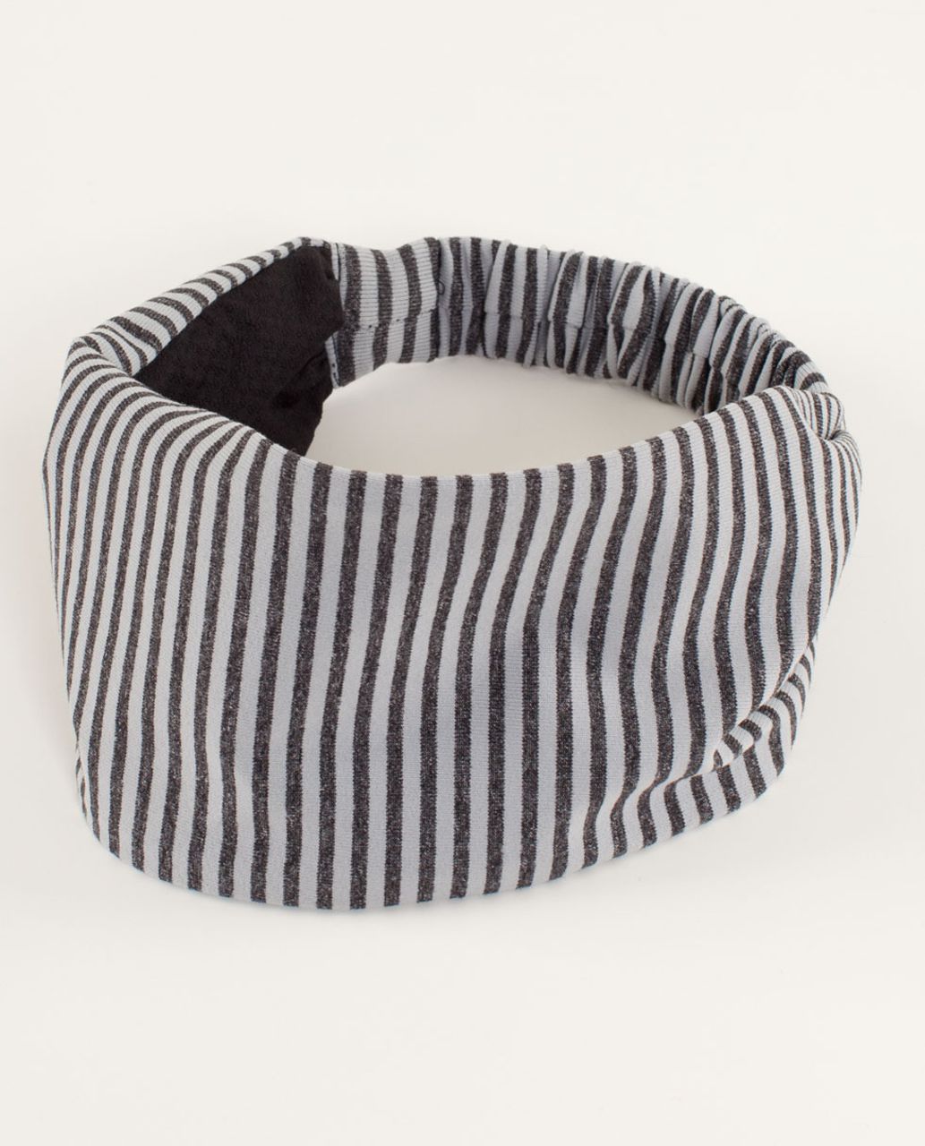 Lululemon Bang Buster Headband - Slope Stripe Silver Slate Heathered Black