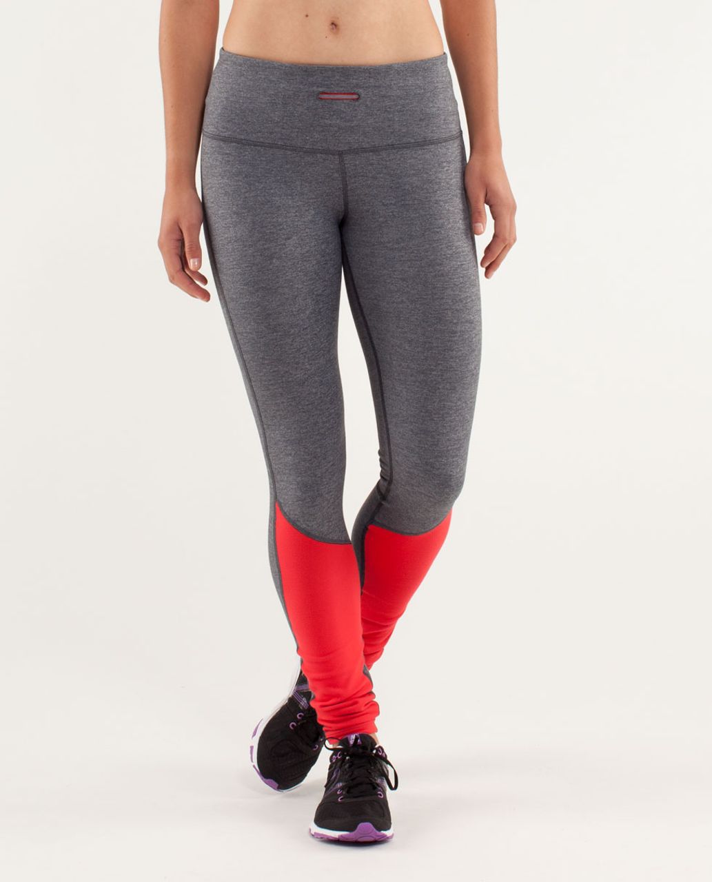 Lululemon Run:  Runder Under Pant - Heathered Coal / Black / Love Red