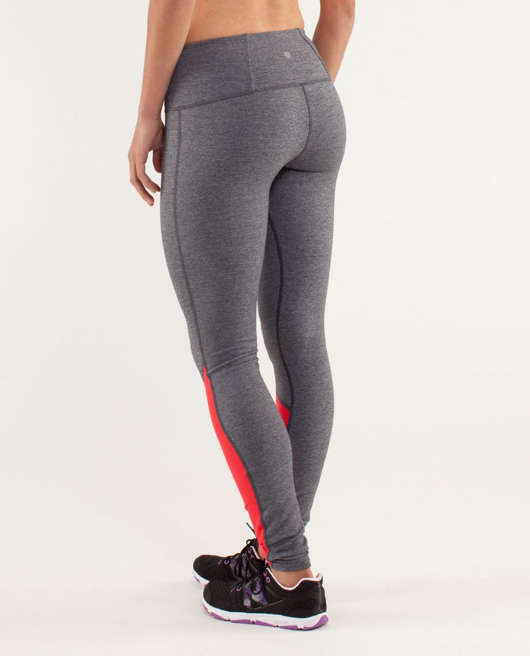 Lululemon Run:  Runder Under Pant - Heathered Coal / Black / Love Red