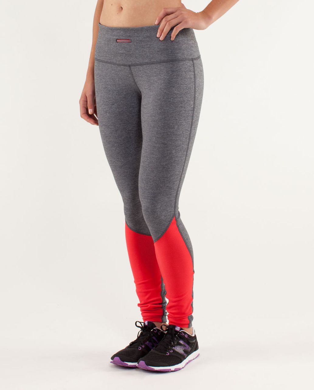 Lululemon Run:  Runder Under Pant - Heathered Coal / Black / Love Red