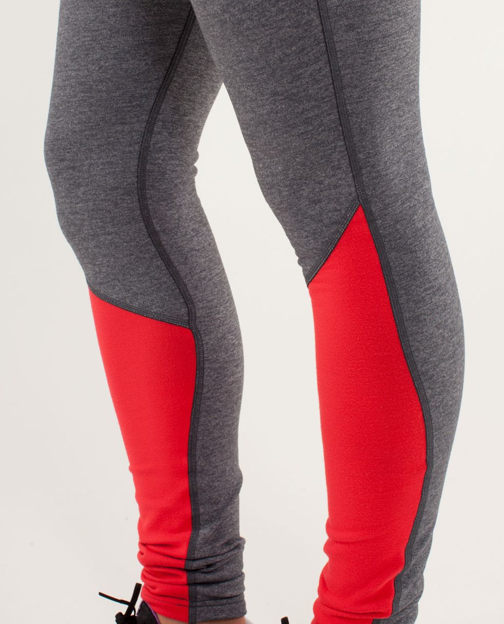 Lululemon Run:  Runder Under Pant - Heathered Coal / Black / Love Red