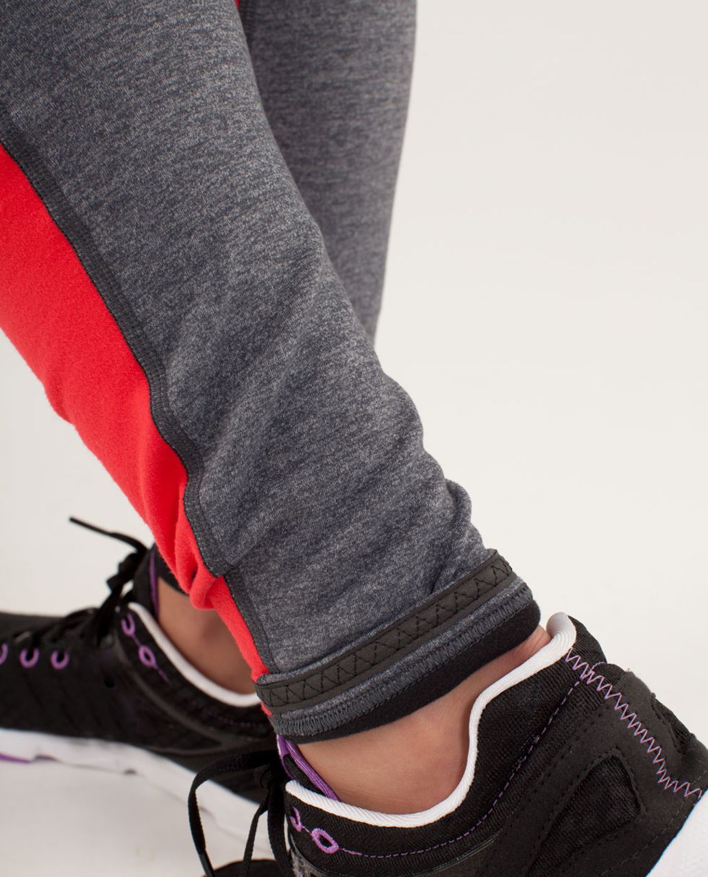 Lululemon Run:  Runder Under Pant - Heathered Coal / Black / Love Red