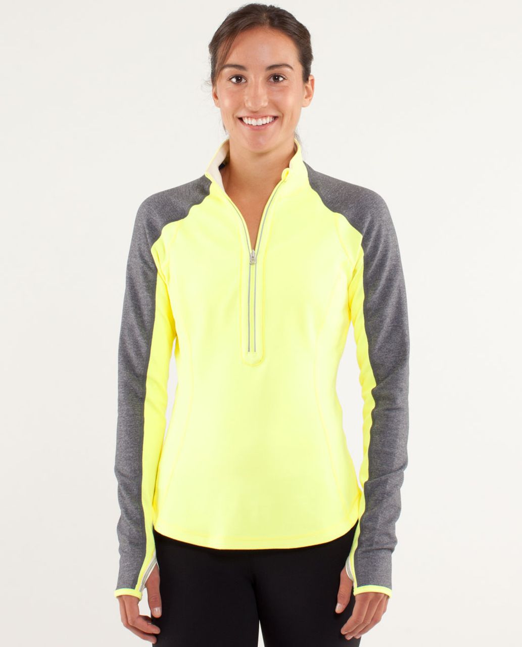 Lululemon Run:  U-Turn Pullover - Polar Cream / Clarity Yellow / Limitless Blue / Heathered Coal