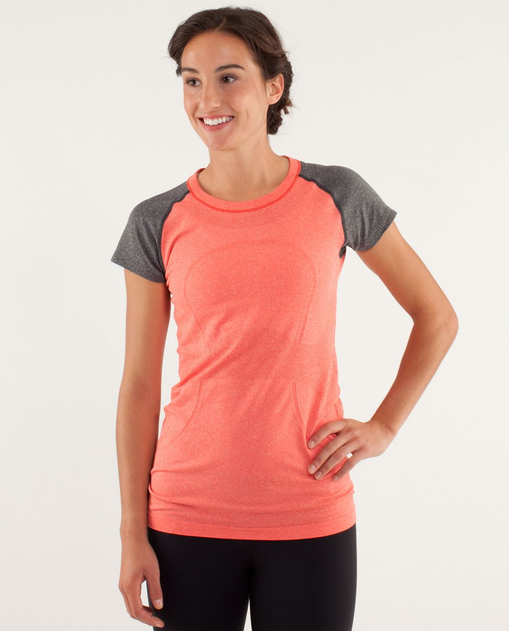 Lululemon Run:  Swiftly Tech Short Sleeve - Love Red / Deep Coal