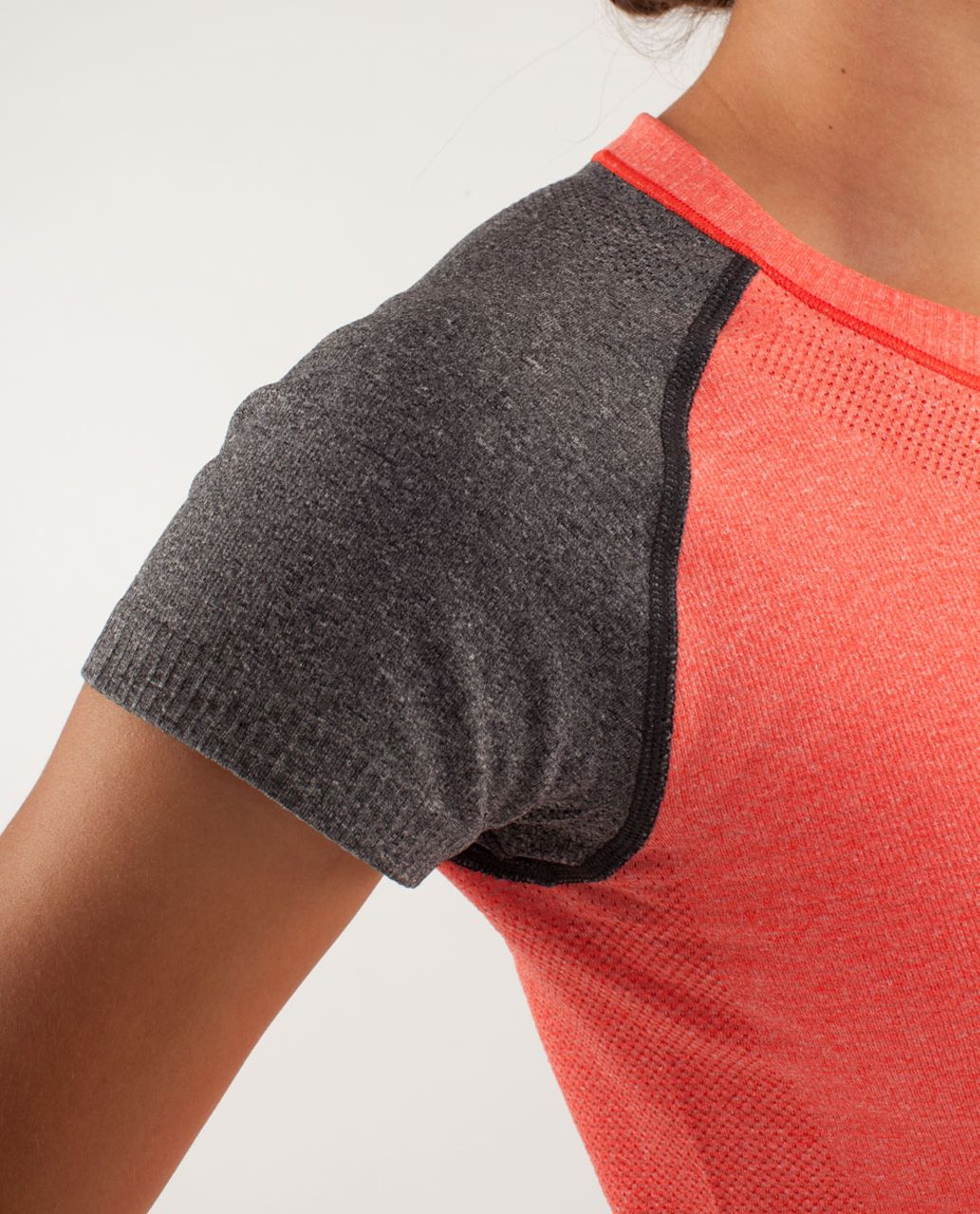 Lululemon Run:  Swiftly Tech Short Sleeve - Love Red / Deep Coal