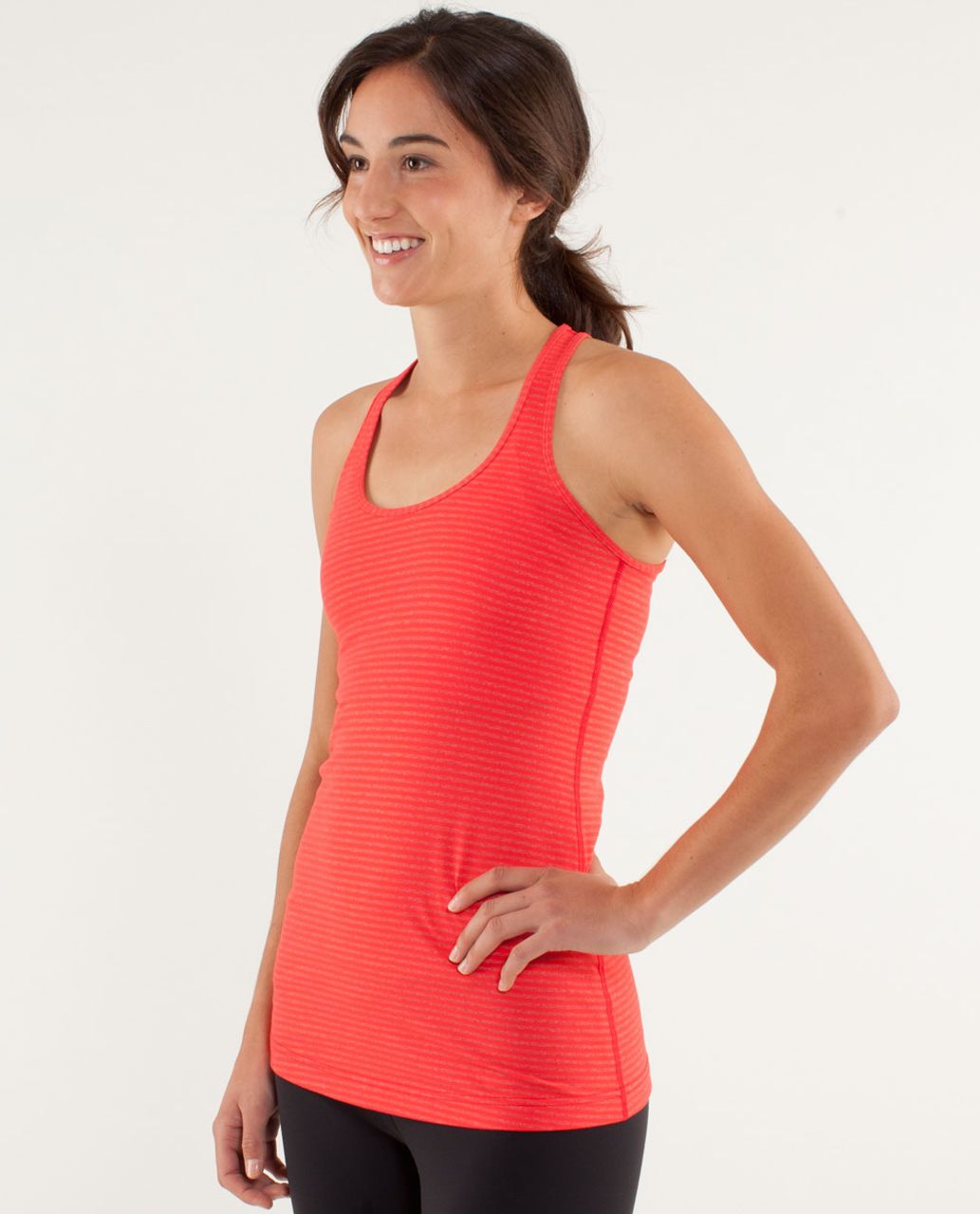 Lululemon Cool Racerback - Slope Stripe Love Red Heathered Fiery Red - lulu  fanatics