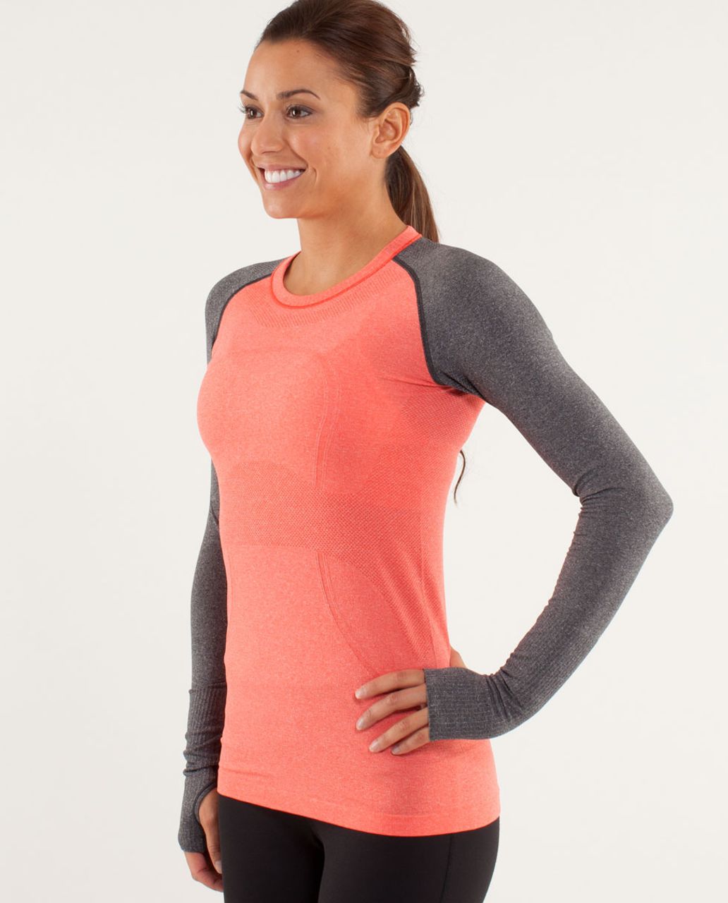 Lululemon Run: Swiftly Tech Long Sleeve - Love Red / Deep Coal - lulu ...