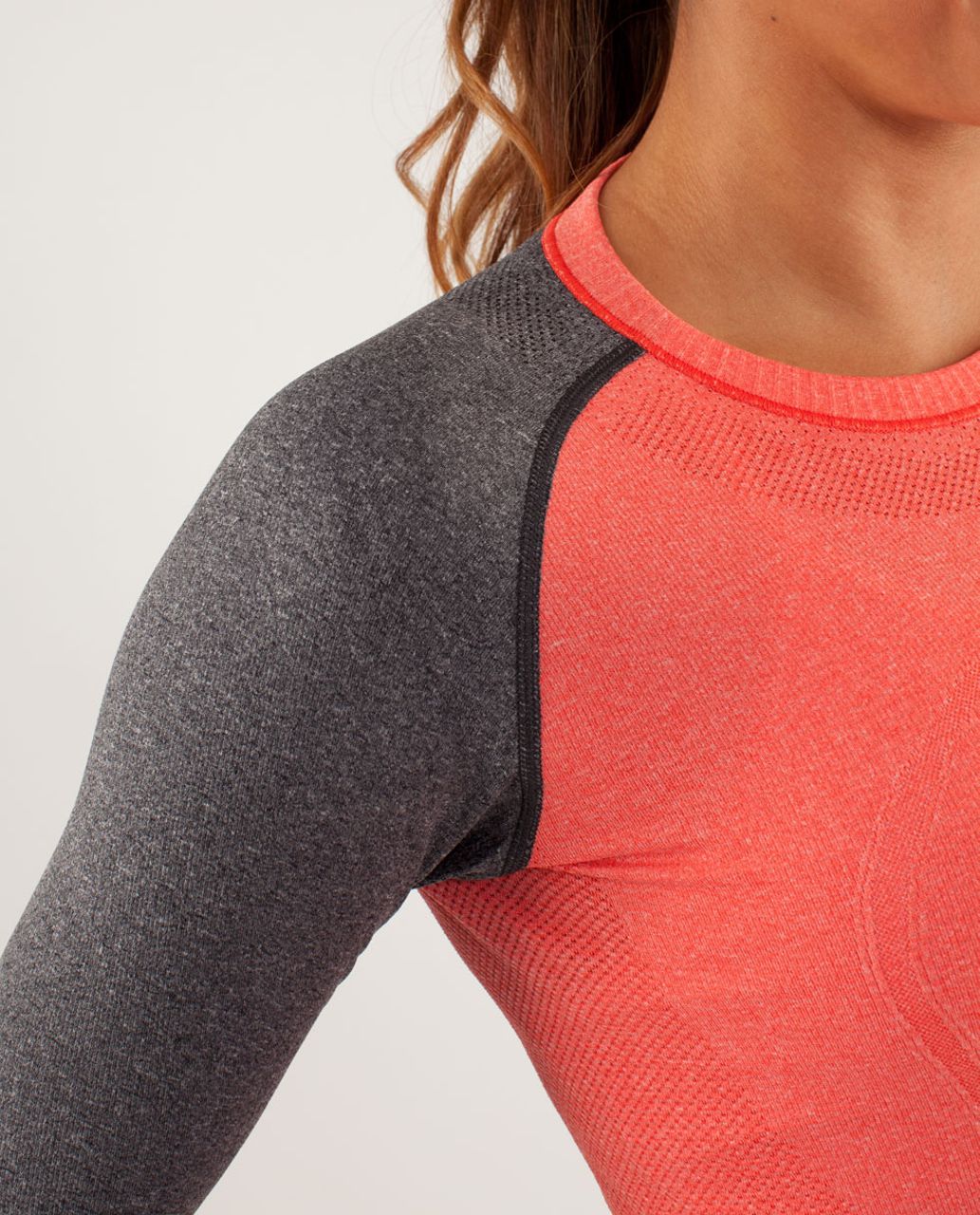 Lululemon Run:  Swiftly Tech Long Sleeve - Love Red / Deep Coal