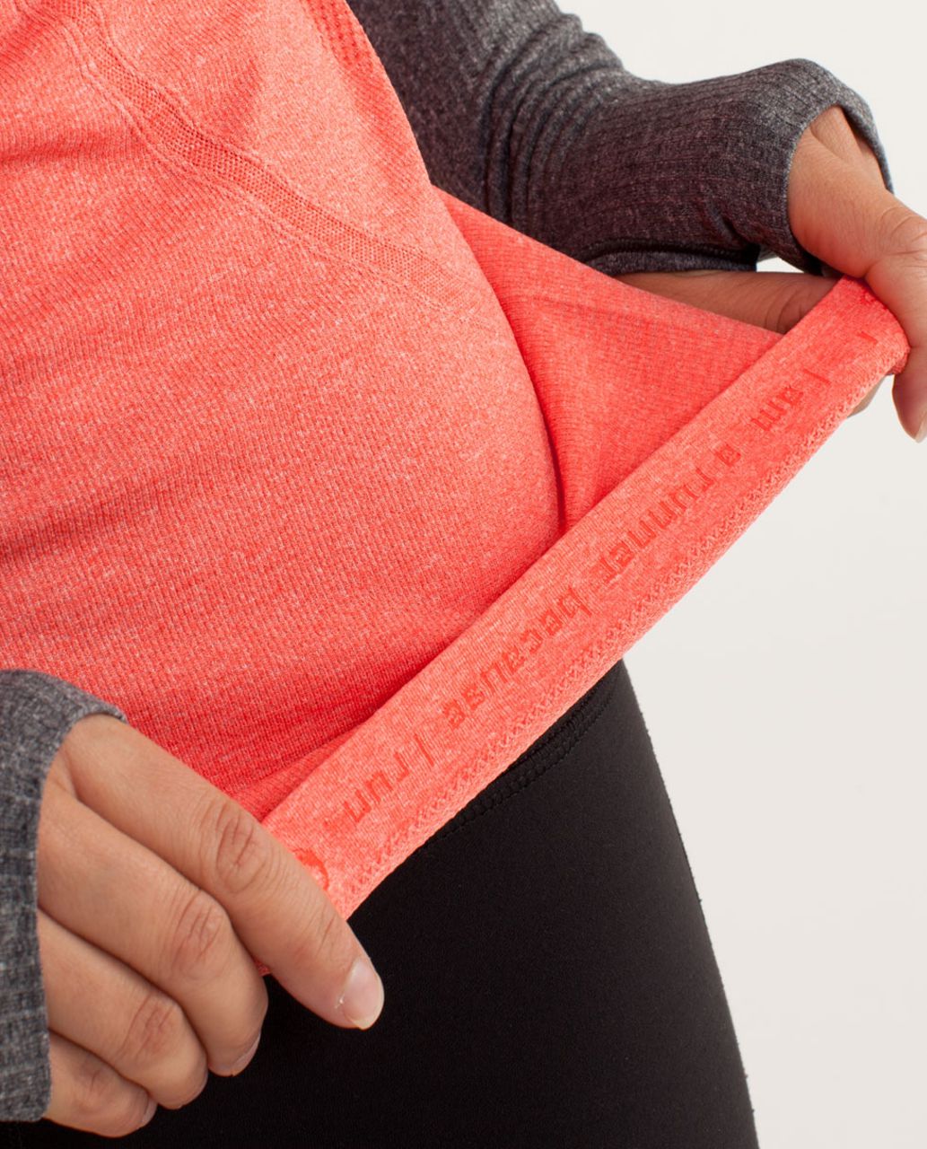 Lululemon Run:  Swiftly Tech Long Sleeve - Love Red / Deep Coal