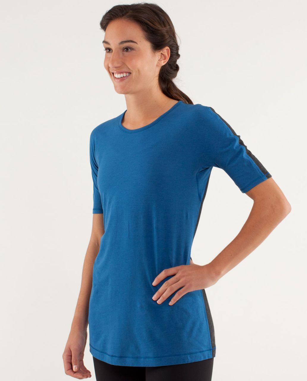 Lululemon Devotion Short Sleeve Tee - Limitless Blue / Heathered Black