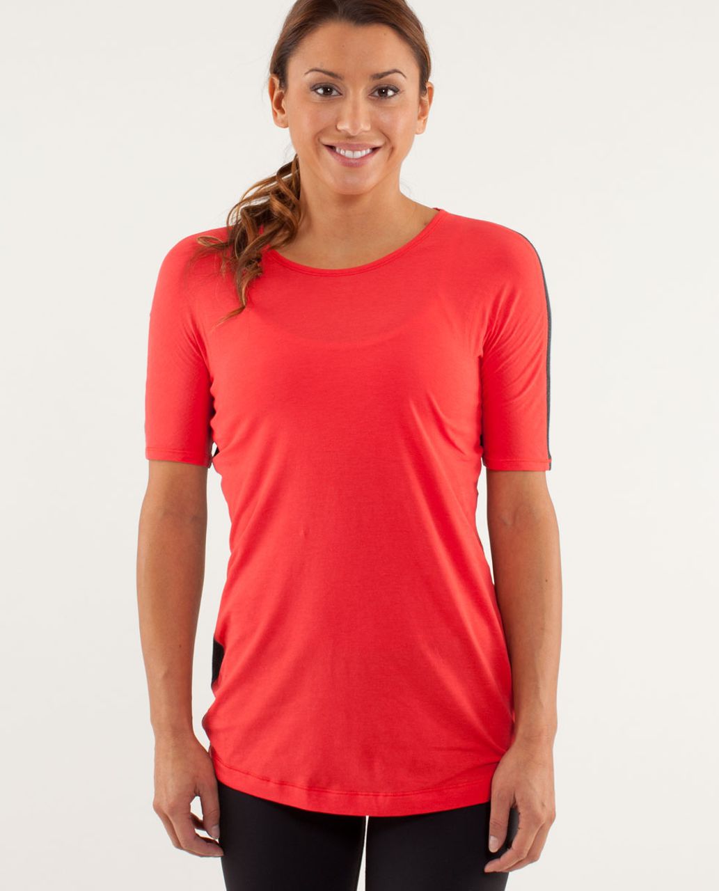 Lululemon Devotion Short Sleeve Tee - Love Red / Heathered Deep Coal