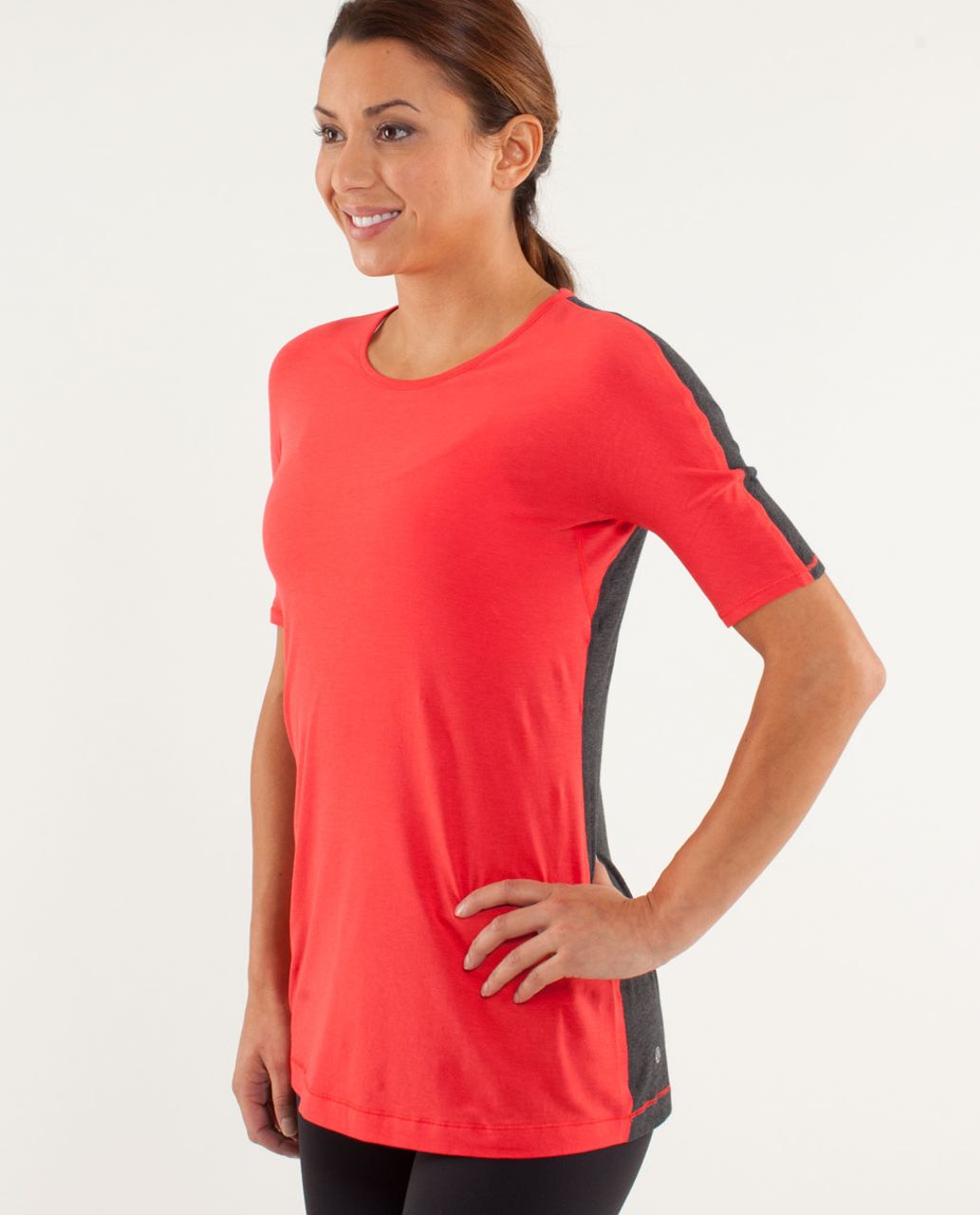 Lululemon Devotion Short Sleeve Tee - Love Red / Heathered Deep Coal