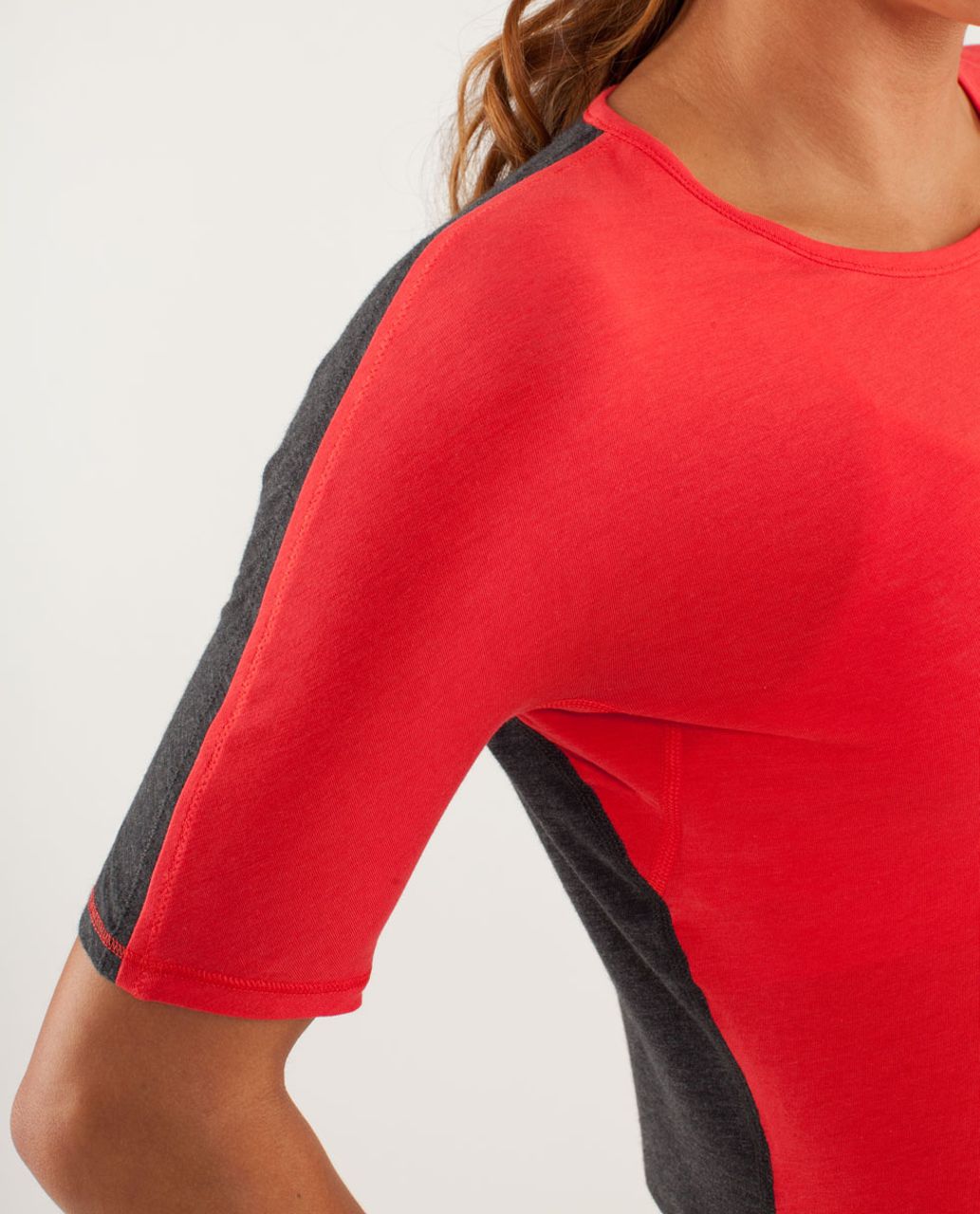 Lululemon Devotion Short Sleeve Tee - Love Red / Heathered Deep Coal