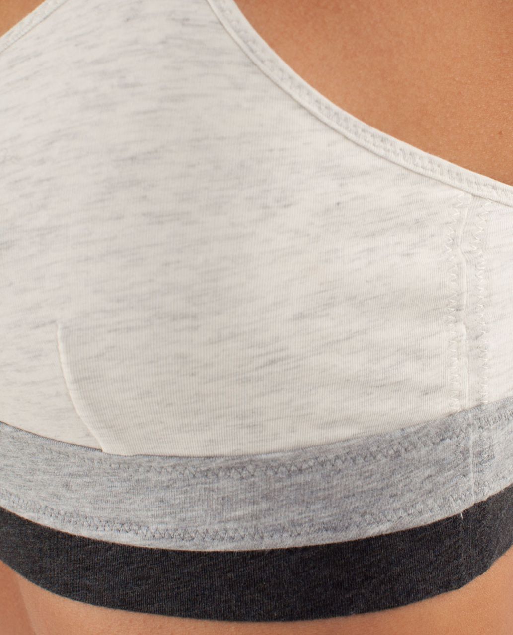 Lululemon Contentment Triangle Bra - Heathered Polar Cream / Micro Macro Stripe Polar Cream / Heathered Silver Slate