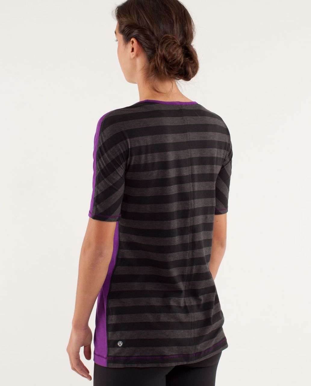 Lululemon Devotion Short Sleeve Tee - Tender Violet / Micro Macro Black Heathered Black