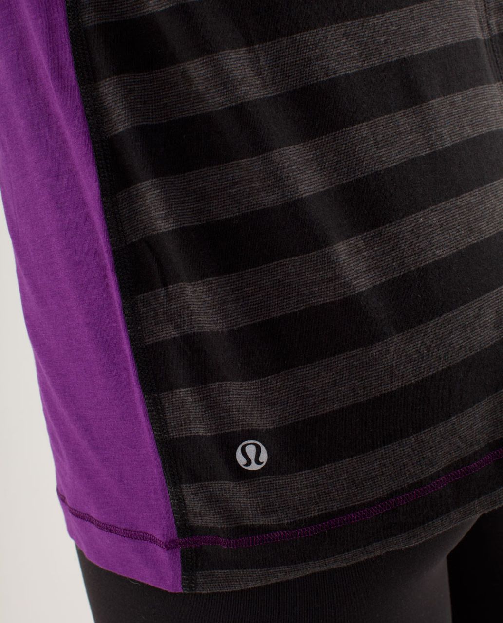 Lululemon Devotion Short Sleeve Tee - Tender Violet / Micro Macro Black Heathered Black