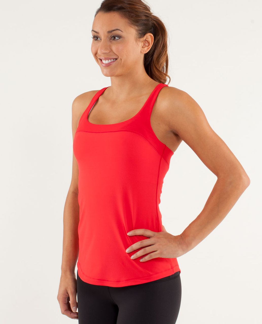 Lululemon Run: Fast Track Tank - Twin Stripe Love Red - lulu fanatics