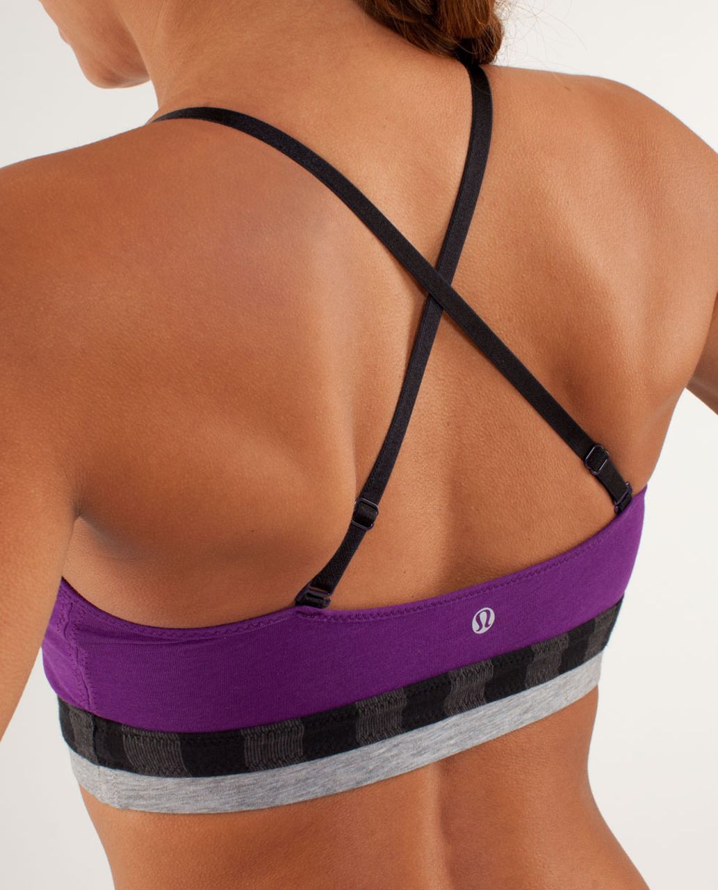 Lululemon Contentment Triangle Bra - Tender Violet / Black Swan / Micro Macro Black Heathered Black