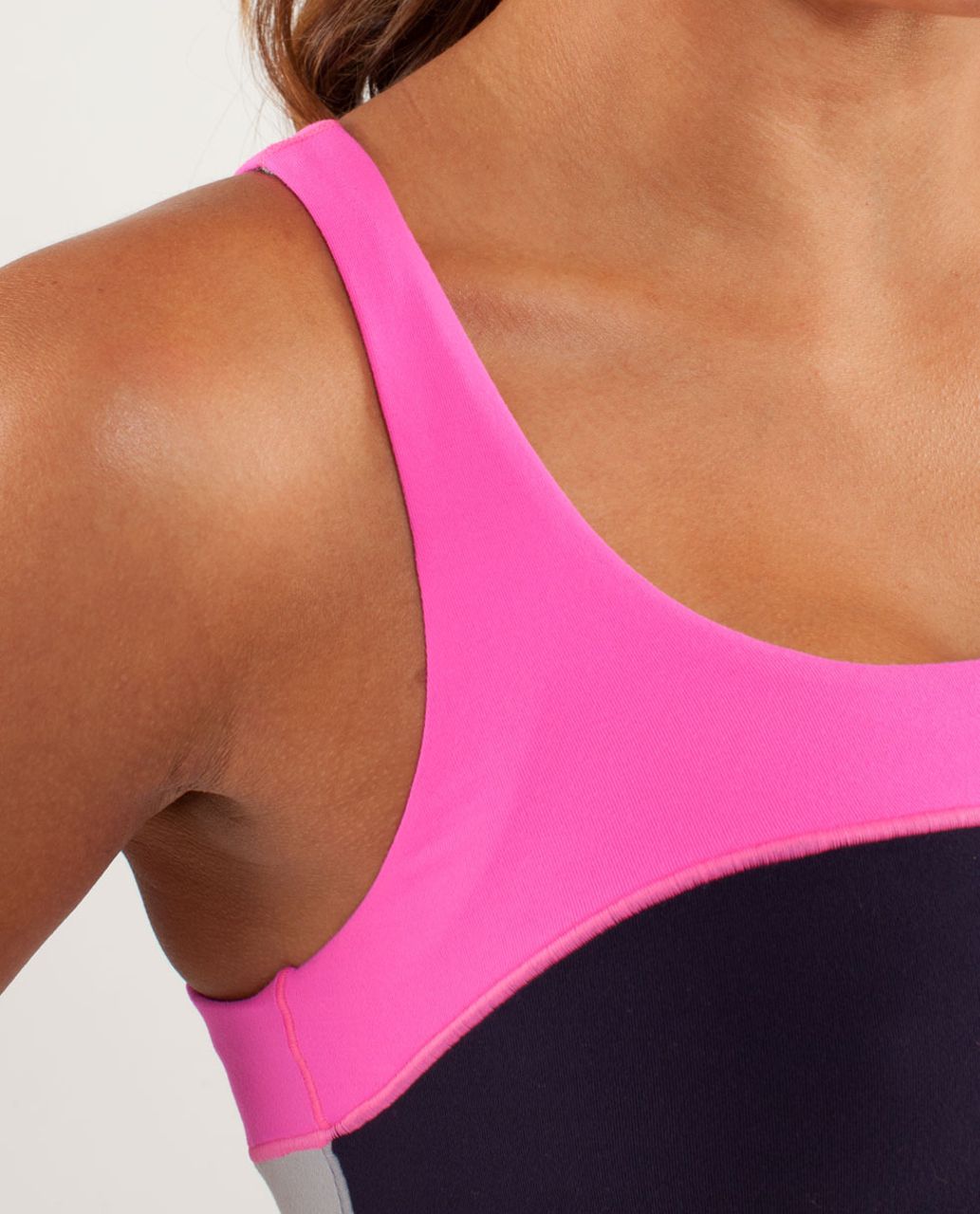 Lululemon Run:  First Base Tank - Black Swan / Raspberry Glo Light / Silver Slate