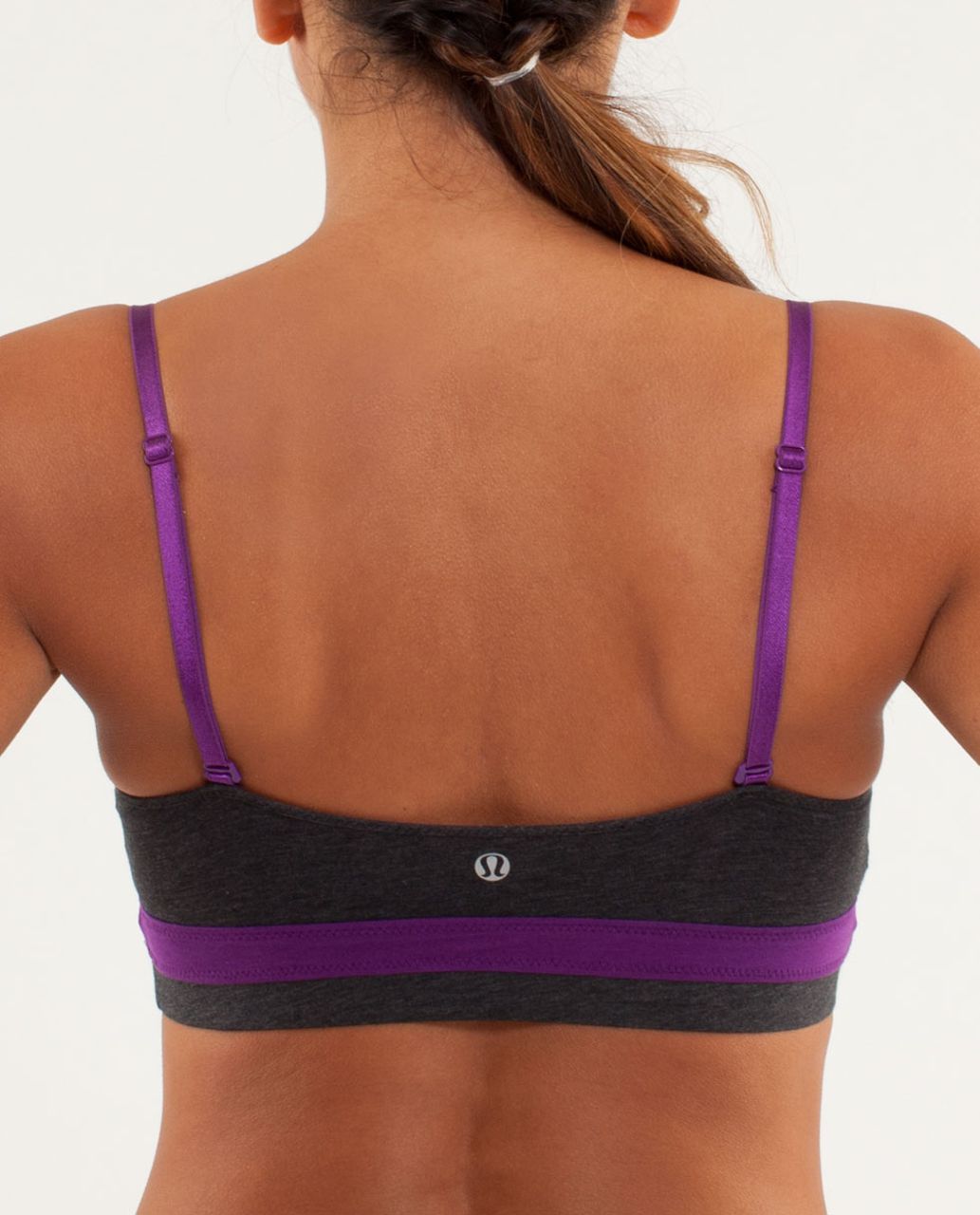 Lululemon Contentment Triangle Bra - Heathered Black / Heathered Polar  Cream / Tender Violet - lulu fanatics