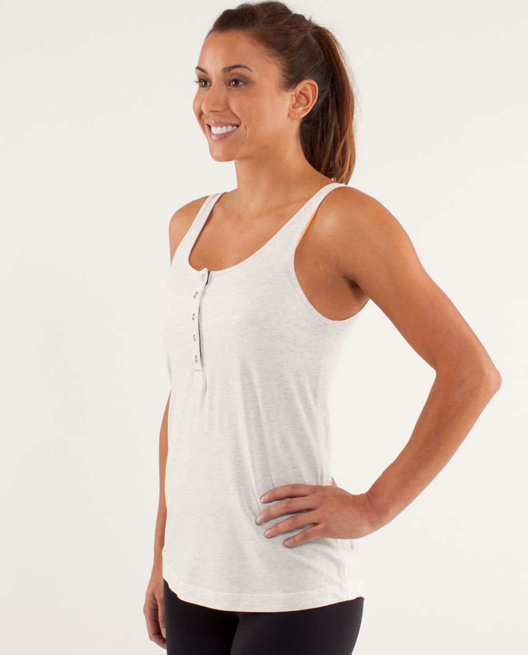 Lululemon Heart Opener Tank - Heathered Polar Cream - lulu fanatics