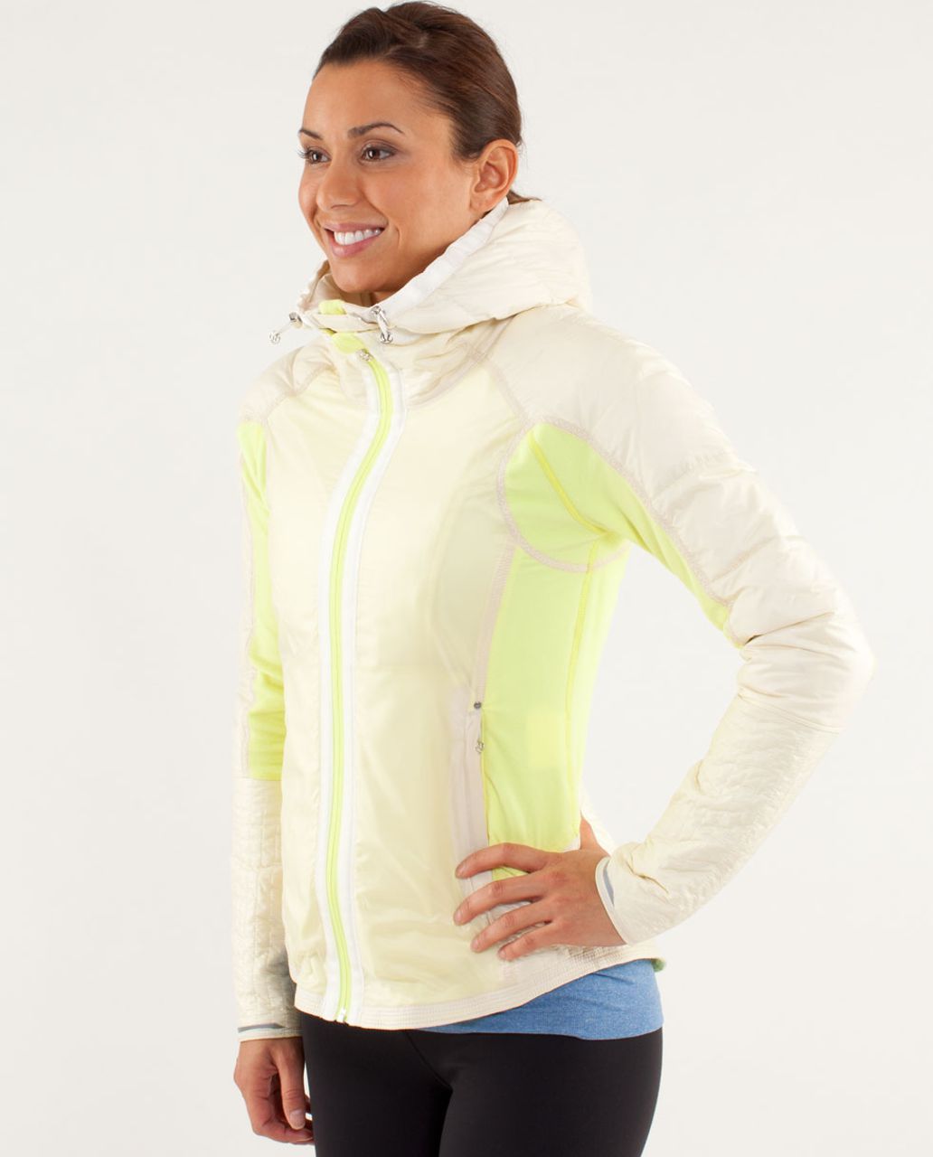 Lululemon Run:  Bundle Up Jacket - Clarity Yellow / Polar Cream