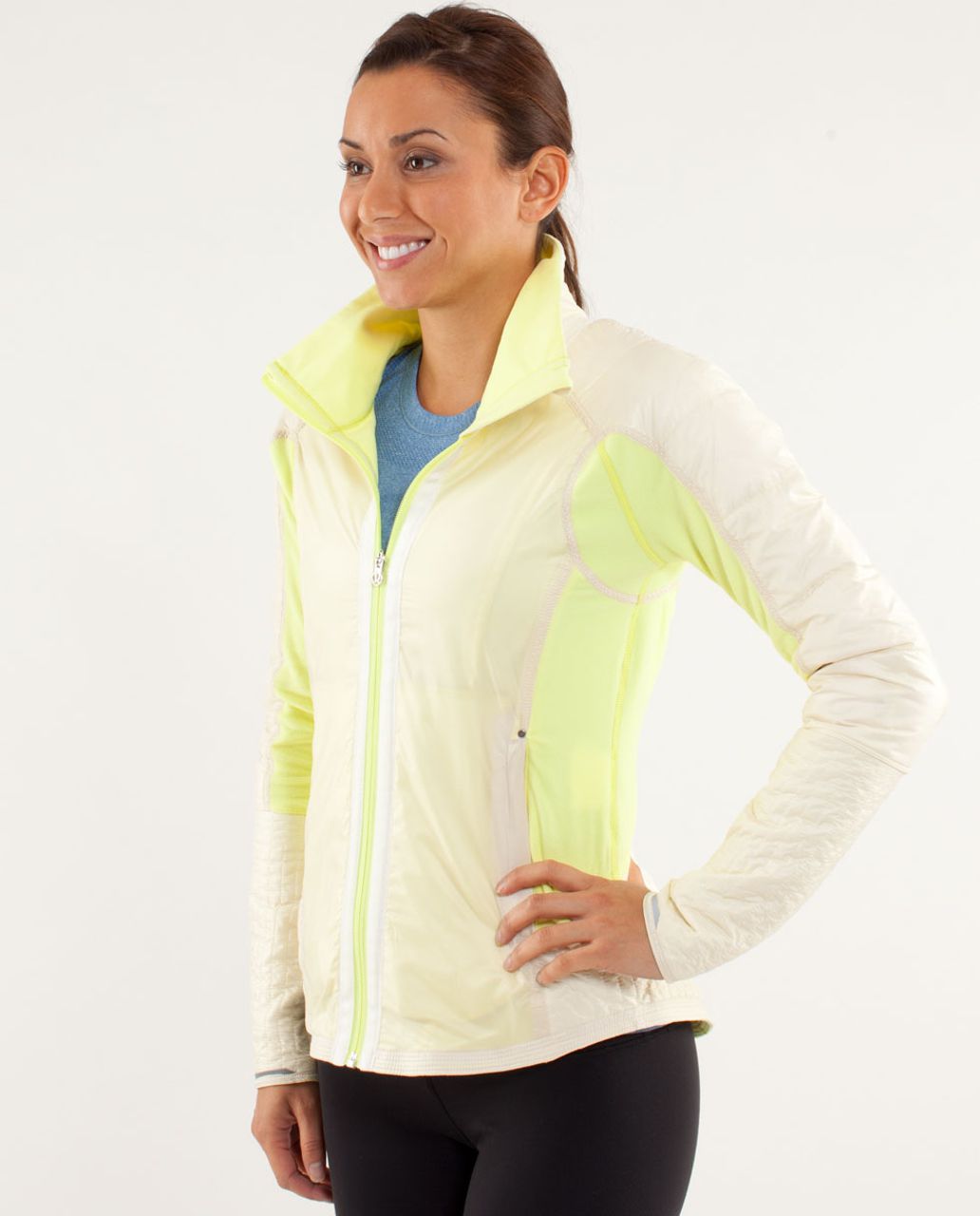 Lululemon Run:  Bundle Up Jacket - Clarity Yellow / Polar Cream