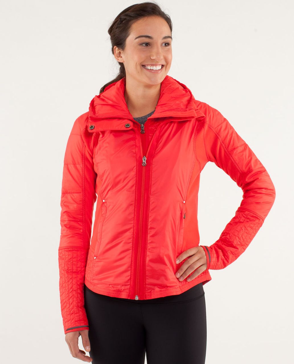 BUNDLE LULULEMON ATHLETICA Zip Smash Jacket Mens L Red & Gray WITH Lulu  Flask $19.99 - PicClick