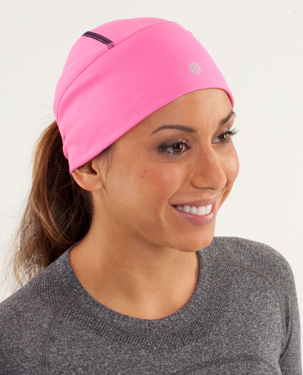 Lululemon Brisk Run Toque - Raspberry Glo Light / Black Swan