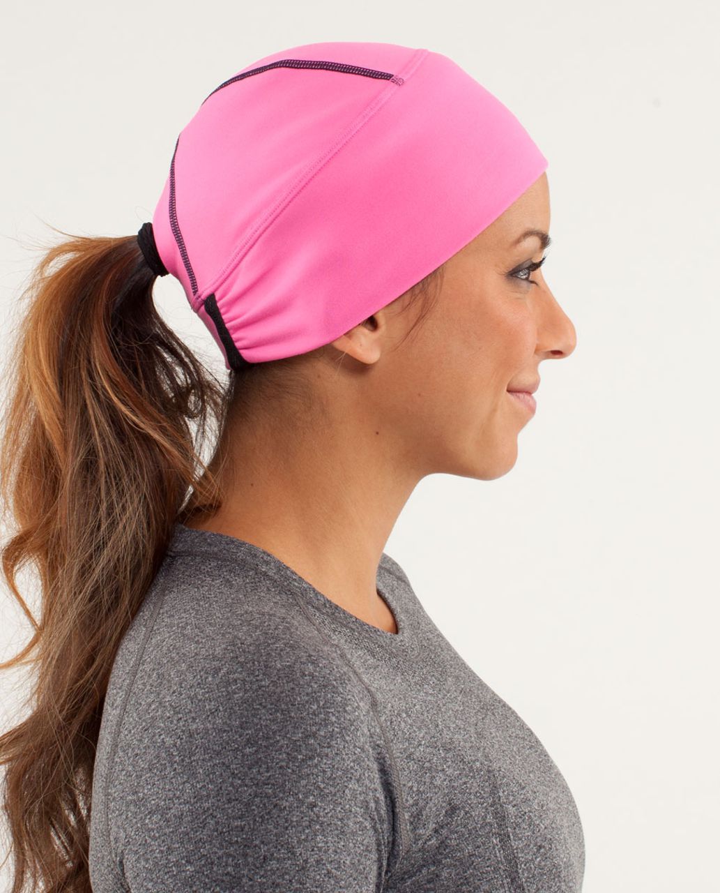 Lululemon Brisk Run Toque - Raspberry Glo Light / Black Swan