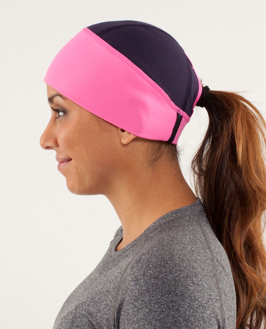 Lululemon Brisk Run Toque - Raspberry Glo Light / Black Swan