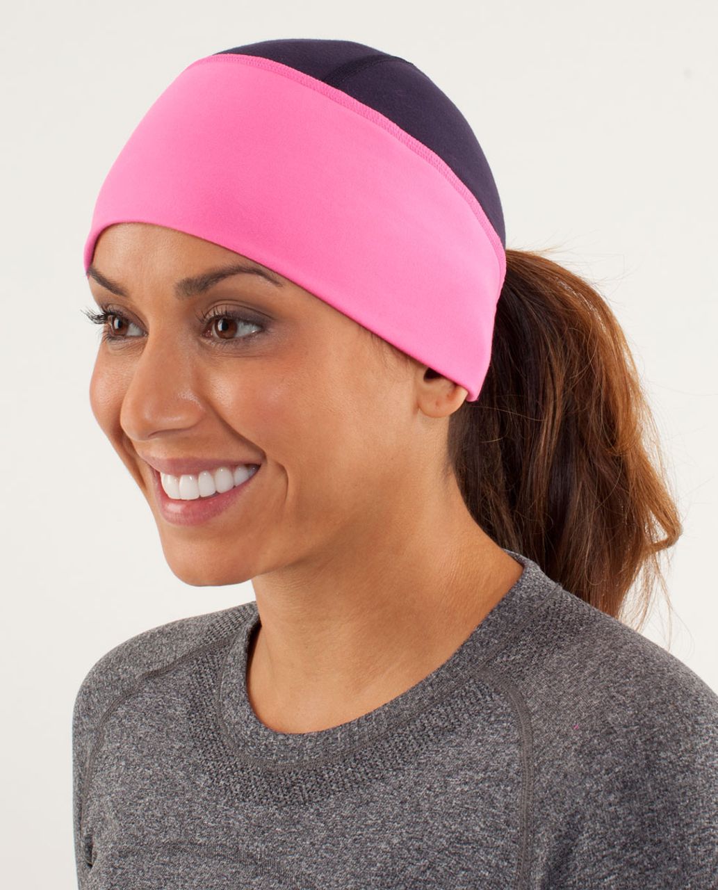 Lululemon Brisk Run Toque - Raspberry Glo Light / Black Swan