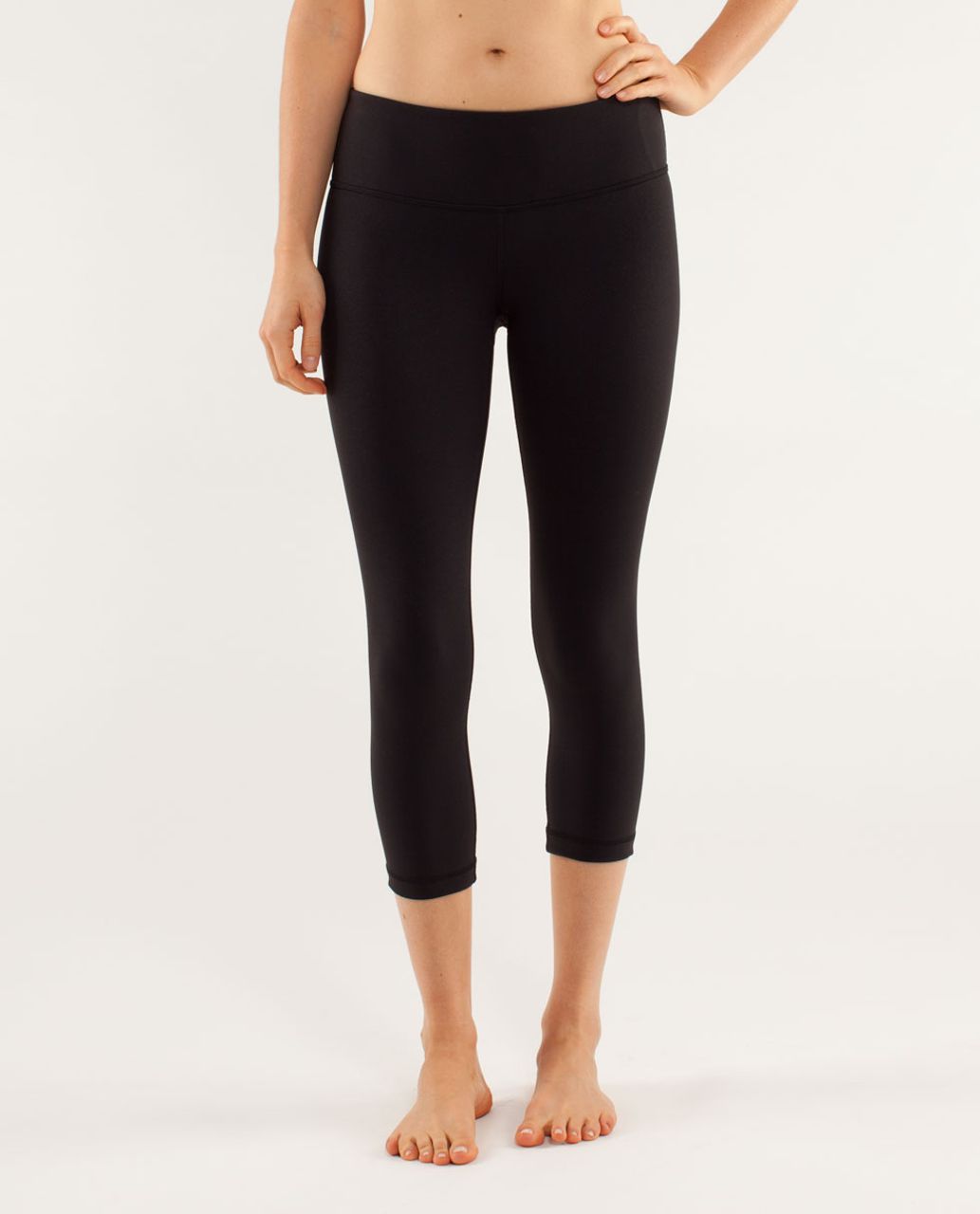 Lululemon Wunder Under Crop - Black / Wee Are From Space Black Coal