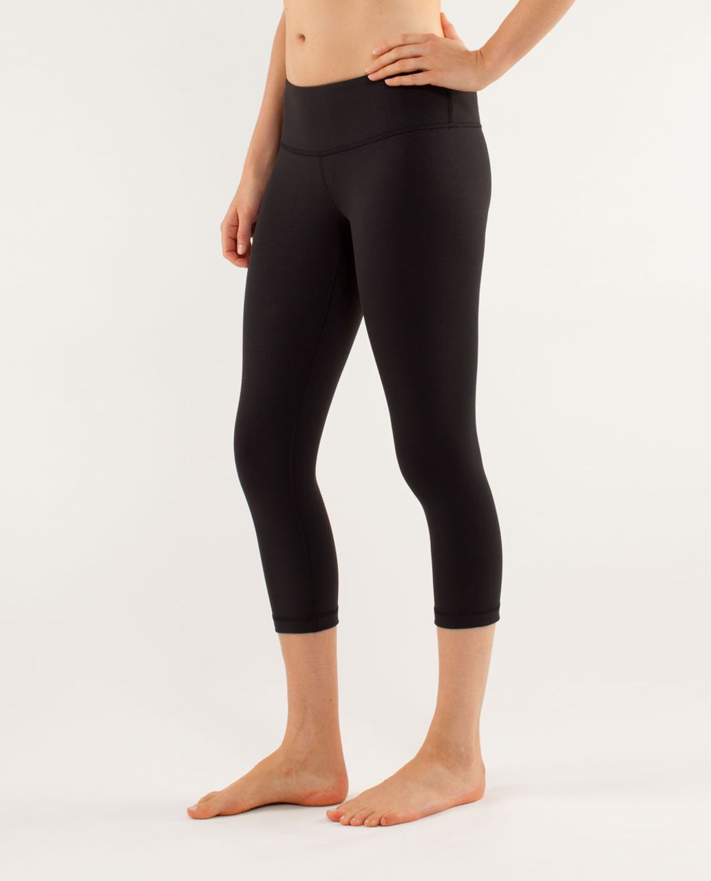 Lululemon Wunder Under Crop - Black / Wee Are From Space Black Coal