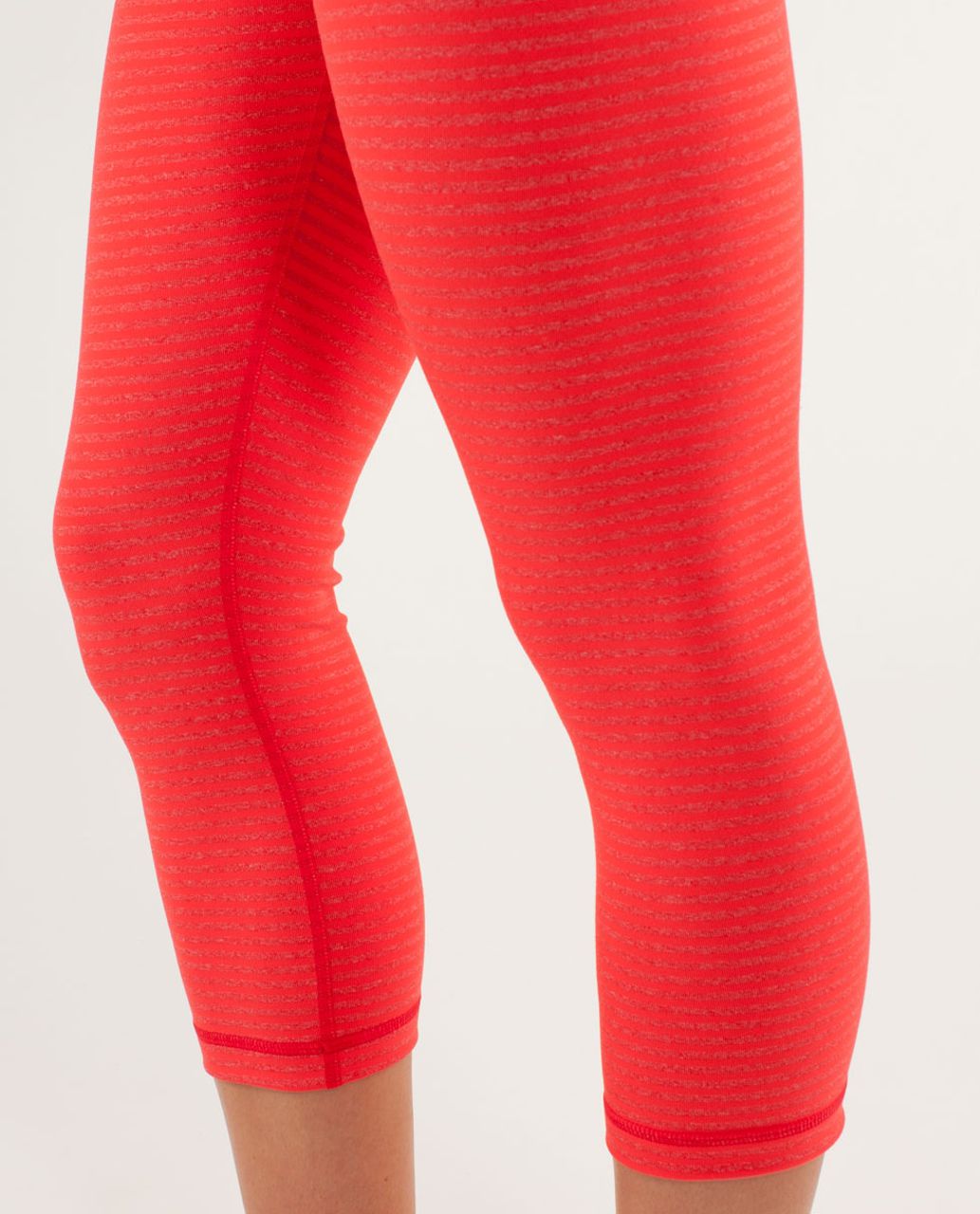 Lululemon Wunder Under Crop - Slope Stripe Love Red Heathered Fiery Red / Fiery Red / Love Red